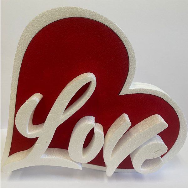 Scritta Love con cuore –